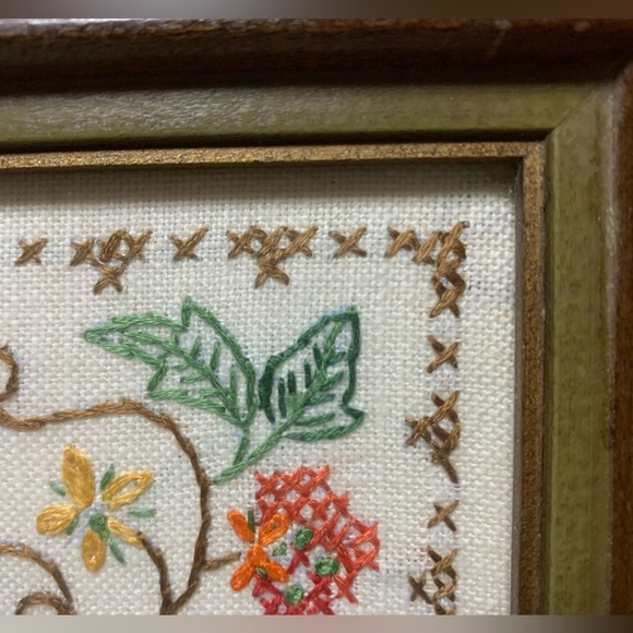 Vintage Framed Cross Stitch Reap Rich Harvests That Love Has Sown - Picture 9 of 12